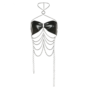 Women's Shiny Chain Sexy Vest / Female Round Buckle Clubwear Bra - EVE's SECRETS
